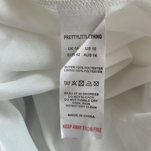 PLT Ice Grey Floral Chiffon Double Tier Plunge Skater Dress. US Size 10. NWT - Picture 15 of 16